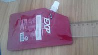 एफडीए स्टैंडर्ड रेड लिक्विड पैकेजिंग प्लास्टिक बैग / फ्लेक्सिबल स्टैंड अप टोंटी थैली