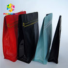 मैट ब्लैक कॉफ़ी बैग वाल्व के साथ थोक ब्लॉक बॉटम कॉफ़ी बैग / फ्लैट बॉटम बैग 12oz 250g कॉफ़ी बीन के लिए