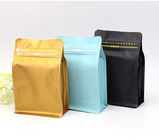 प्लास्टिक जिपर पैकेजिंग कस्टम प्रिंटिंग कॉफी बैग मैट ब्लू फ्लैट नीचे बैग 250 ग्राम, 1 एलबी, 2 एलबी