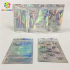 स्पष्ट खिड़की कॉस्मेटिक पैकेजिंग बैग अनुकूलित मुद्रण प्लास्टिक होलोग्राम Mylar पाउच
