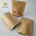 ब्राउन क्राफ्ट पेपर हीट सील पैकेजिंग बैग कुकी / कॉफी बीन्स के लिए अनुकूलित आकार