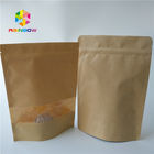 ब्राउन क्राफ्ट पेपर हीट सील पैकेजिंग बैग कुकी / कॉफी बीन्स के लिए अनुकूलित आकार