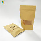 कस्टम मुद्रण चाय नाश्ता बैग पैकेजिंग क्राफ्ट पेपर कार्बनिक Doypack खिड़की के साथ