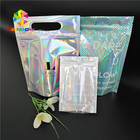 स्किनकेयर कॉस्मेटिक पैकेजिंग बैग होलोग्राम पन्नी स्नान नमक खिड़की / हैंगर के साथ पैकिंग