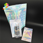 कपड़े / दस्ताने के लिए Gravure प्रिंटिंग क्लियर प्लास्टिक कॉस्मेटिक बैग्स टॉप हैंडल होलोग्राफिक पन्नी