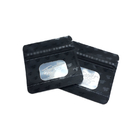 मैट ब्लैक सरफेस प्लास्टिक पाउच पैकेजिंग स्पॉट यूवी ट्रांसपेरेंट क्लियर फ्रंट विंडो