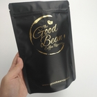 गोल्ड प्रिंटिंग कॉफ़ी बैग मैट ब्लैक फिनिश फ़ॉइल स्टैंड अप जिपर पैकेजिंग बैग