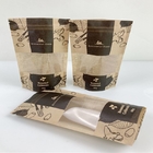 आयताकार खिड़की के साथ कस्टम मुद्रित शोधनीय स्टैंड अप पाउच क्राफ्ट पेपर कॉफी चाय स्नैक खाद्य पैकेजिंग बैग