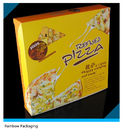 पीला आकर्षक पेपर पैकेजिंग बक्से पिज्जा पैकेजिंग के लिए स्वनिर्धारित लोगो