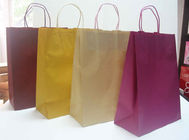 बैंगनी / पीला / ब्राउन पेपर बैग पैकेजिंग लोगो स्टाइलिश लोगो के साथ पर्यावरण के अनुकूल है