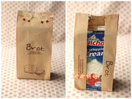 रोटी / दूध क्राफ्ट पेपर बैग स्पष्ट खिड़की के साथ टुकड़े टुकड़े में बहु-परतें
