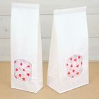 गुलाबी स्वनिर्धारित क्राफ्ट पेपर बैग स्पष्ट खिड़की और भोजन के लिए टिन टाई