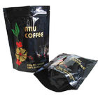 चमकदार काले रंग के गर्म मुद्रांकन एल्यूमीनियम पन्नी पाउच, ziplock कॉफी बीन पैकेजिंग