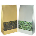 चाय के लिए स्क्वायर Bpttom के साथ पीला सिलवरी मैट फिनिश प्लास्टिक पैकेजिंग बैग