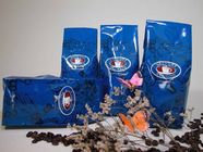 वाल्व / जिपर चाय पैकेजिंग बैग ब्लू गसट साइड रंगीन मुद्रित मैट फिनिश