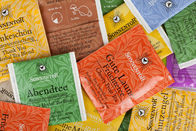 चमकदार खत्म 3-साइड चाय बैग पैकेजिंग छोटे रंगीन ज्वलंत मुद्रित