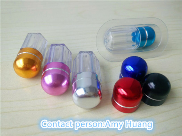 लाल / नीले / बैंगनी कैप के साथ खाली छोटी दवा की बोतल प्लास्टिक की गोली की बोतलें