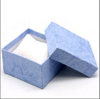 लक्जरी कस्टमाइज्ड हैंडमेड गिफ्ट पेपर बॉक्स पैकेजिंग, ब्लू फोल्डेबल पेपर ज्वेल केस