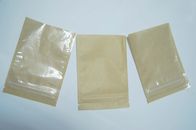 कुकीज पैकेजिंग के लिए क्लियर फ्रंट ब्राउन क्राफ्ट पेपर थ्री साइड सील बैग