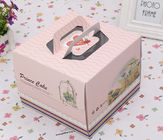 गुलाबी ब्लू स्क्वायर जन्मदिन का केक पेपर बॉक्स पैकेजिंग / उपहार बॉक्स अनुकूलित