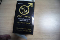 सेक्स एन्हांसमेंट पिल पैकेजिंग डिस्प्ले बॉक्स और ब्लिस्टर कार्ड ERECT-MAN पेपर कार्ड