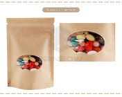 ड्राई फ्रूट नट कैंडी पैकेजिंग के लिए जिपलॉक स्टैंड पाउच क्राफ्ट ब्राउन पेपर बैग