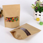 कॉफी बीन / कुकी / कैंडी के लिए स्पष्ट खिड़की के साथ Mylar जिपर क्राफ्ट पेपर बैग