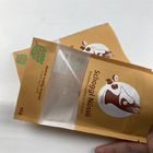 पुनर्नवीनीकरण अनुकूलित शोधनीय स्टैंड अप पाउच पालतू भोजन ब्राउन क्राफ्ट पेपर बैग