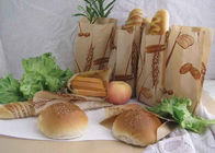 लोगो के साथ ब्रेड / हैमबर्गर के लिए ऑइलप्रूफ स्टैंड अप क्राफ्ट स्वनिर्धारित पेपर बैग