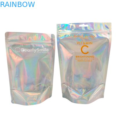कस्टमाइज्ड होलोग्रामिक कलर बैग्स फॉयल पाउच बैग, गंध-प्रूफ और रीसीलेबल फंक्शन के साथ