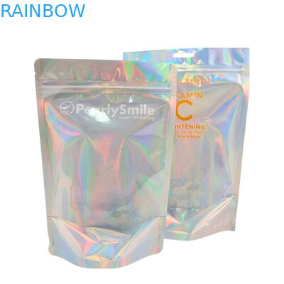 कस्टमाइज्ड होलोग्रामिक कलर बैग्स फॉयल पाउच बैग, गंध-प्रूफ और रीसीलेबल फंक्शन के साथ