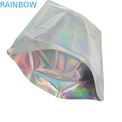 कस्टमाइज्ड होलोग्रामिक कलर बैग्स फॉयल पाउच बैग, गंध-प्रूफ और रीसीलेबल फंक्शन के साथ