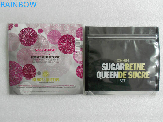 पीईटी / एएल / पीई, ओपीपी / एएल / पीई कॉस्मेटिक पैकेजिंग बैग टियर नॉच, जिप लॉक के साथ