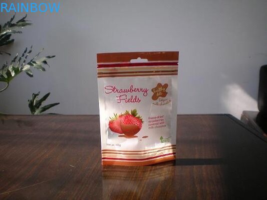 130mic पीईटी / AL / NY / PE स्टैंड अप नीचे कली बैग के साथ Gravure ट्रैप मुद्रित