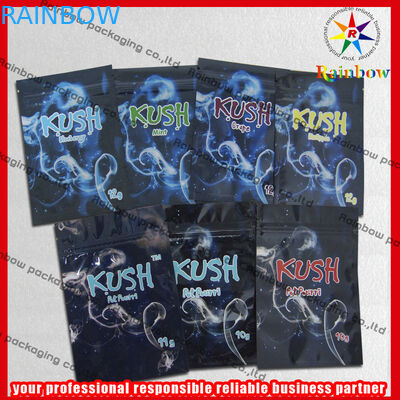 कुश एल्यूमीनियम पन्नी ज़िप प्लास्टिक बैग, हर्बल धूप रंगीन जिपर बैग