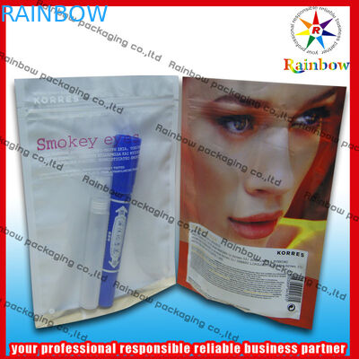 ज़िप बंद के साथ एल्यूमीनियम पन्नी कॉस्मेटिक पैकेजिंग बैग Bpa मुक्त