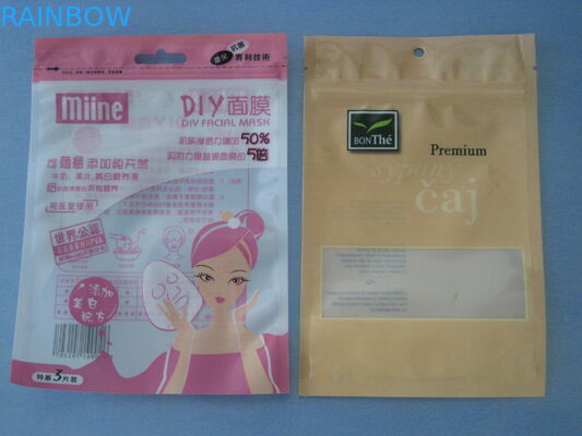 ज़िप बंद के साथ एल्यूमीनियम पन्नी कॉस्मेटिक पैकेजिंग बैग Bpa मुक्त