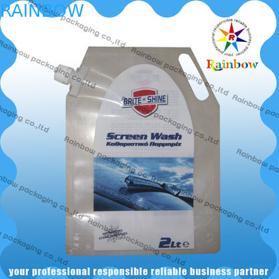 शीतल पेय के लिए लटका छेद के साथ स्पष्ट पीईटी टोंटी पाउच पैकेजिंग