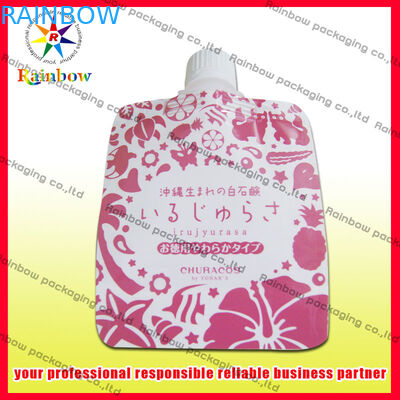 रस, पीईटी / AL / PE के लिए पन्नी टोंटी पाउच पैकेजिंग हीट सील ऊपर खड़े हो जाओ