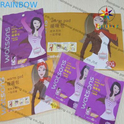गर्म पैड के लिए फ्लैट ताला प्लास्टिक कॉस्मेटिक कॉम्पैक्ट पैकेजिंग जिप