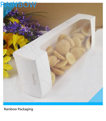 फैंसी केक पेपर पैकेजिंग बक्से पारदर्शी खिड़की के साथ पुनर्नवीनीकरण