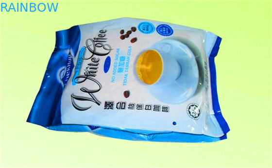 व्हाइट कॉफी पैकेजिंग के लिए साइड गसेट फ़ॉइल स्टैंड अप पाउच 100 माइक्रोन