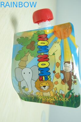 पूर्ण मुद्रण के साथ कस्टम सामग्री बेबी खाद्य एल्यूमिनियम पर्ण टोंटी थैली पैकेजिंग