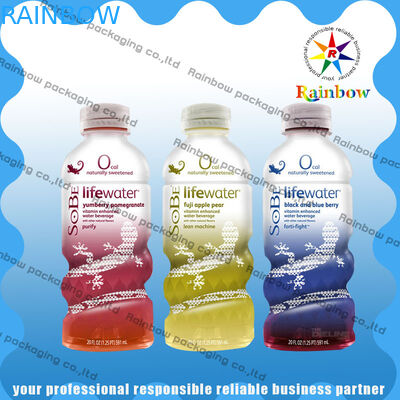 पीना बोतल सिकोड़ें लपेटें आस्तीन कस्टम प्रिंटिंग हीट सेंसिटिव वॉटरप्रूफ