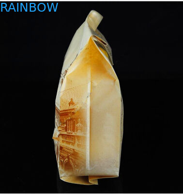 ब्रेड / बीन के साथ जिपर ब्राउन क्राफ्ट स्वनिर्धारित पेपर बैग प्रिंटिंग