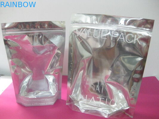 जिपर शीर्ष पीईटी / पीई कॉस्मेटिक पैकेजिंग बैग साफ सामने के साथ Recyclable