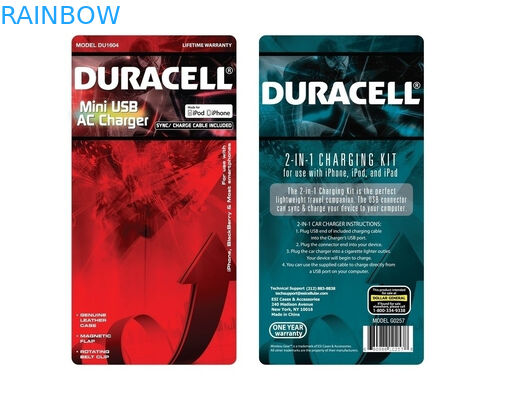 लोगो के साथ USB चार्जर पैकेजिंग के लिए पर्यावरण के अनुकूल लाल ब्लिस्टर कार्ड पैकिंग