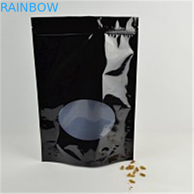 पन्नी ziplock बैग कस्टम मुद्रण फाड़ पायदान और खिड़की के साथ खड़े हो जाओ