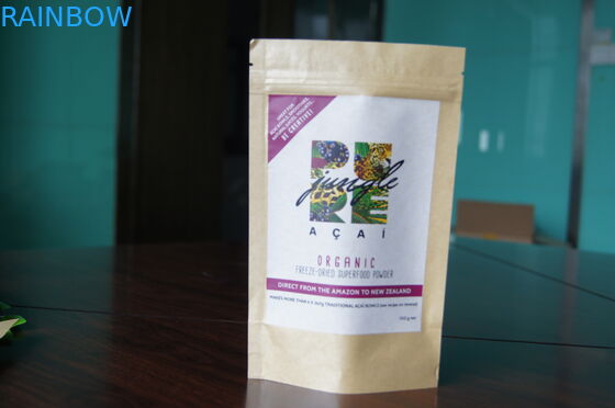 जिपर के साथ कस्टम क्राफ्ट पेपर टी बैग्स पैकेजिंग अच्छा प्रिंटिंग