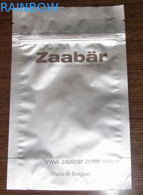 छोटे चॉकलेट पन्नी पैकेजिंग बैग, सिल्वर थ्री साइड सील फ्लैट एल्यूमीनियम पन्नी थैली